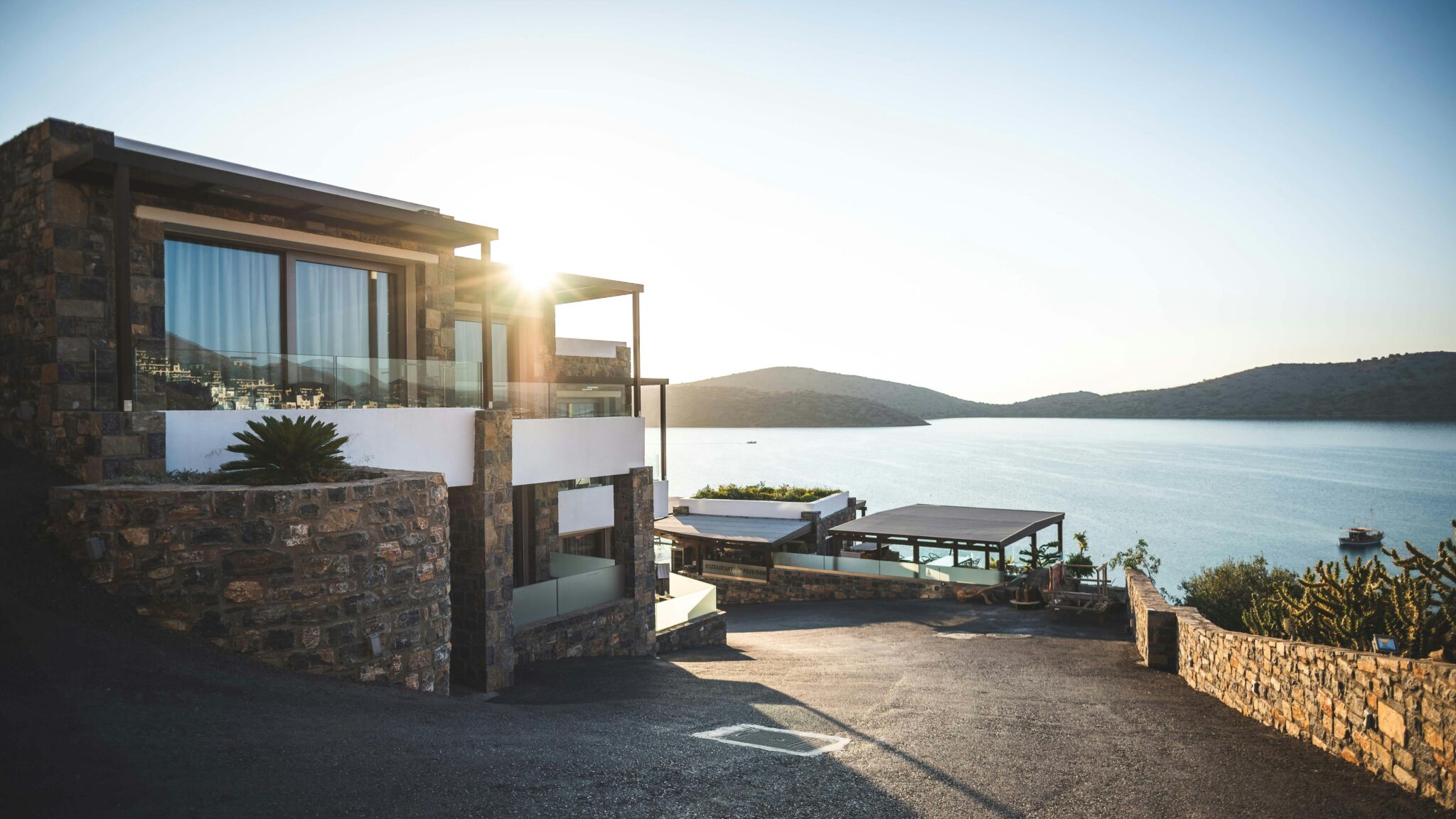 Modern waterfront home exterior